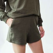 Cotton Shorts, Green Melange, hi-res