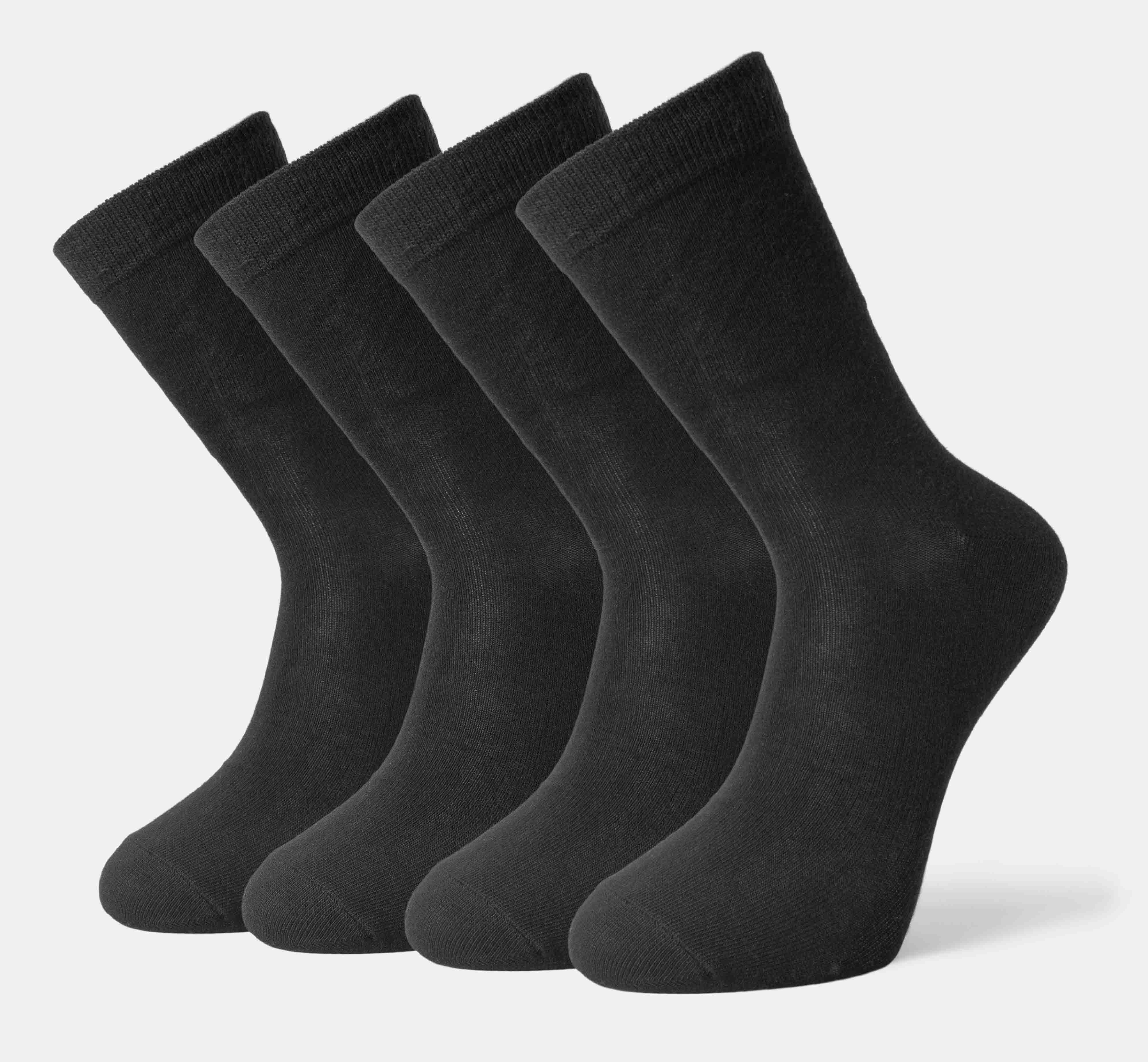 Strumpor bomull 4-pack, Black, hi-res