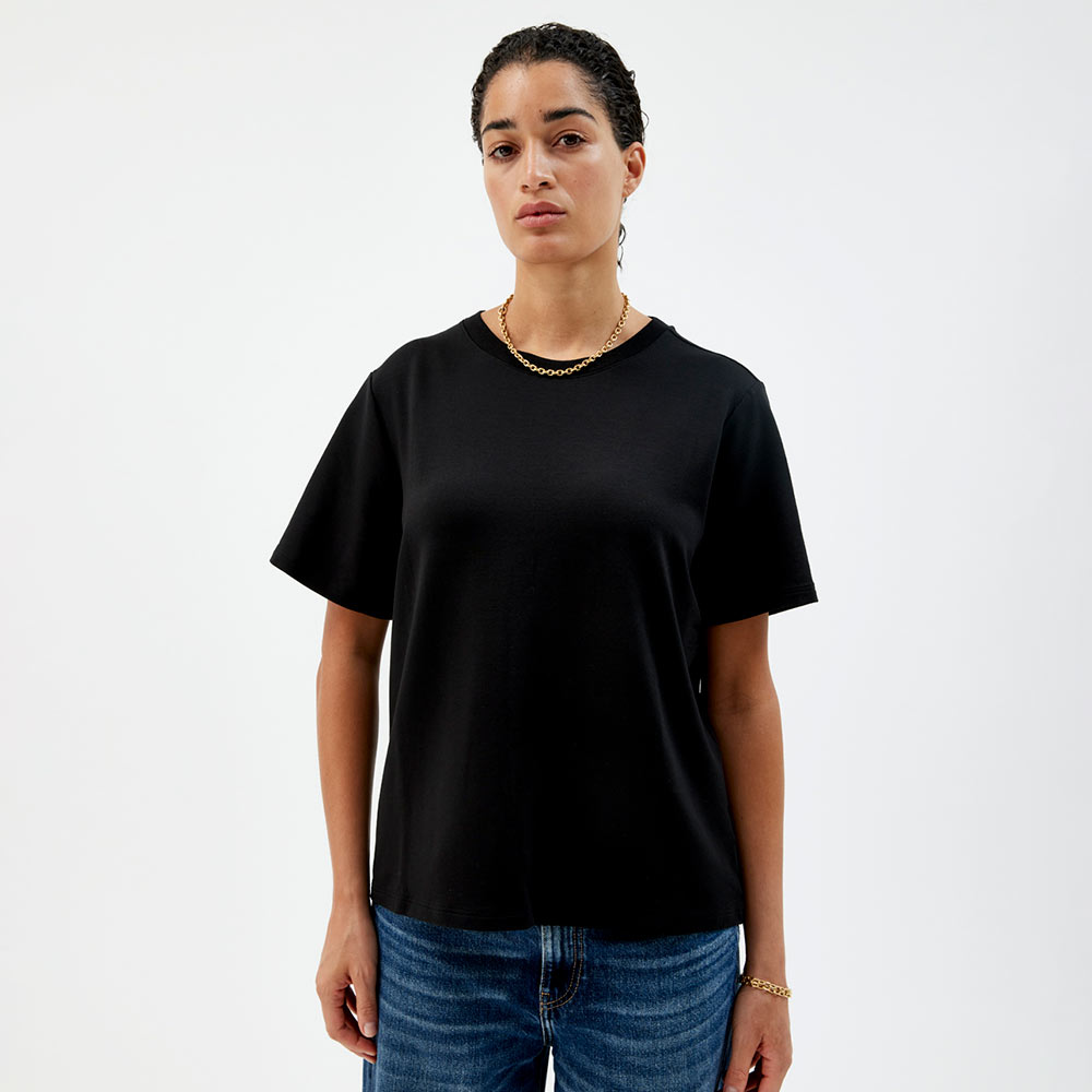 Tencel Loose Tee, Black, hi-res