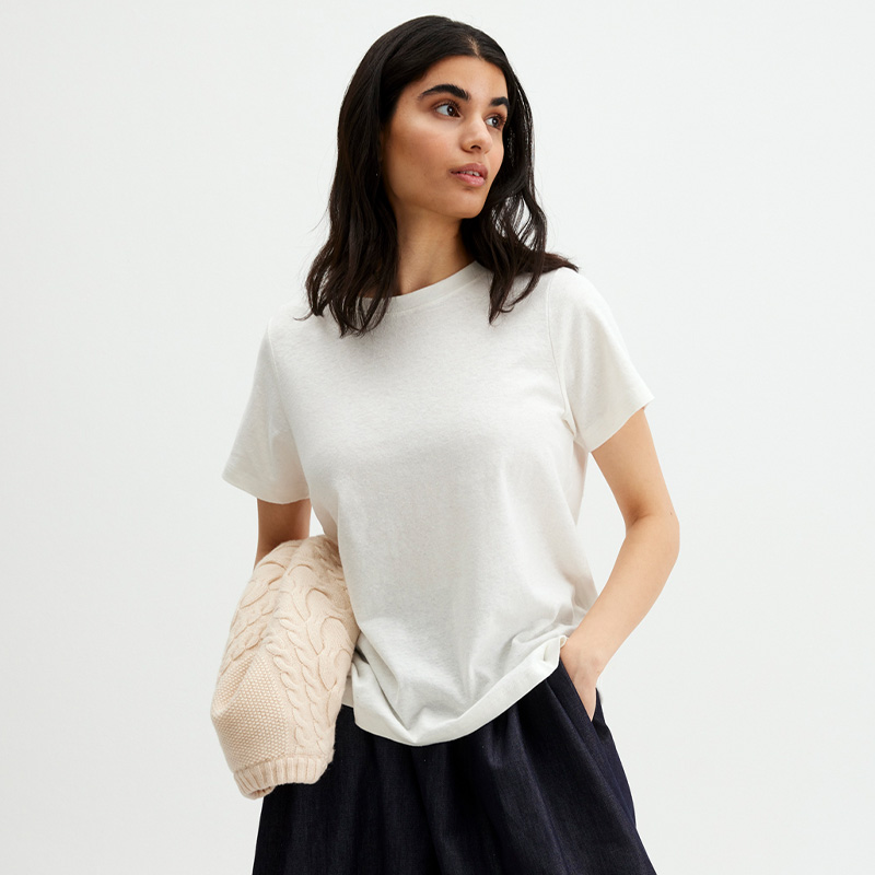 T-skjorte bomull regular fit, White, hi-res