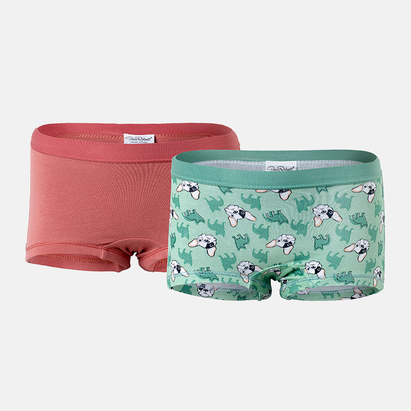 Cotton Boxer Kids Girl, Light Green Mahogny, hi-res