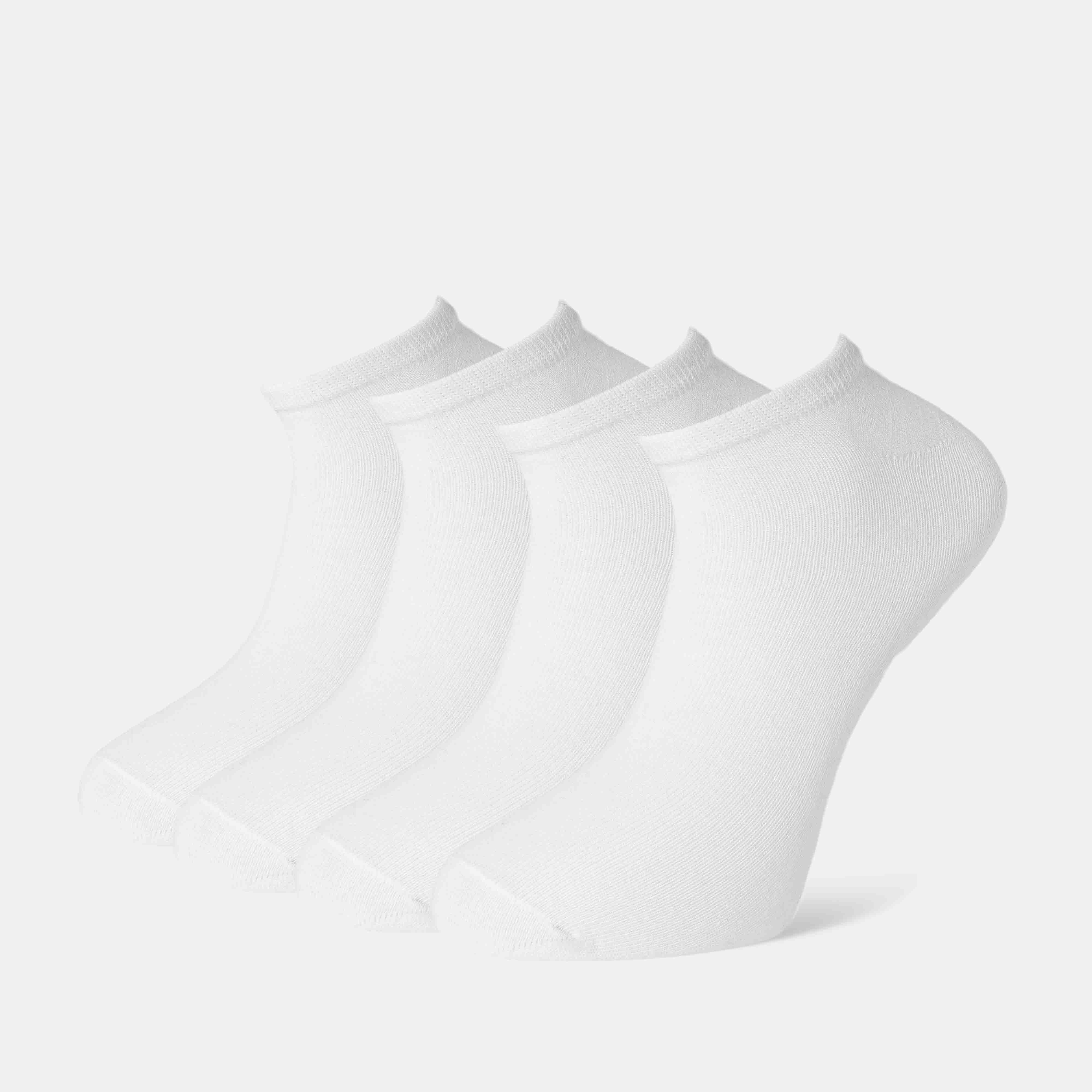 Ankelsokker bomull x4, White, hi-res
