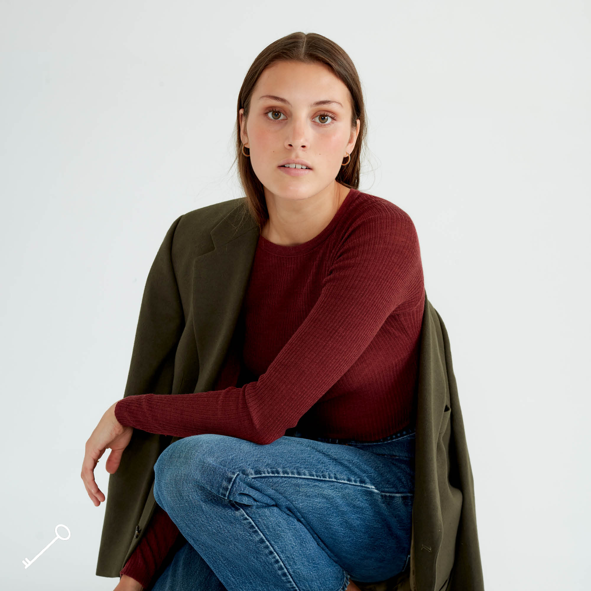 Wool Long Sleeve Wmn, Rust Melange, hi-res