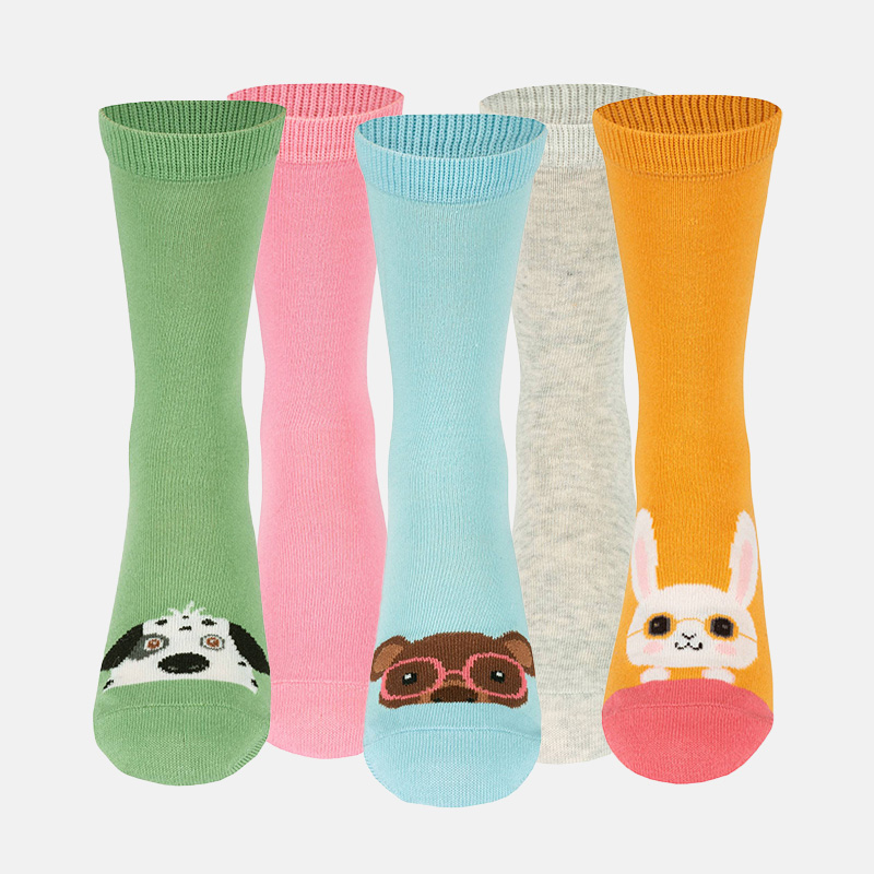 Basic Socks X5 KidsJr, Animal Girls, hi-res