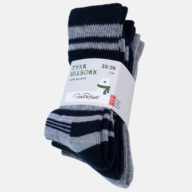 Tykke Ullsokker x3, Mild Grey Mix, hi-res