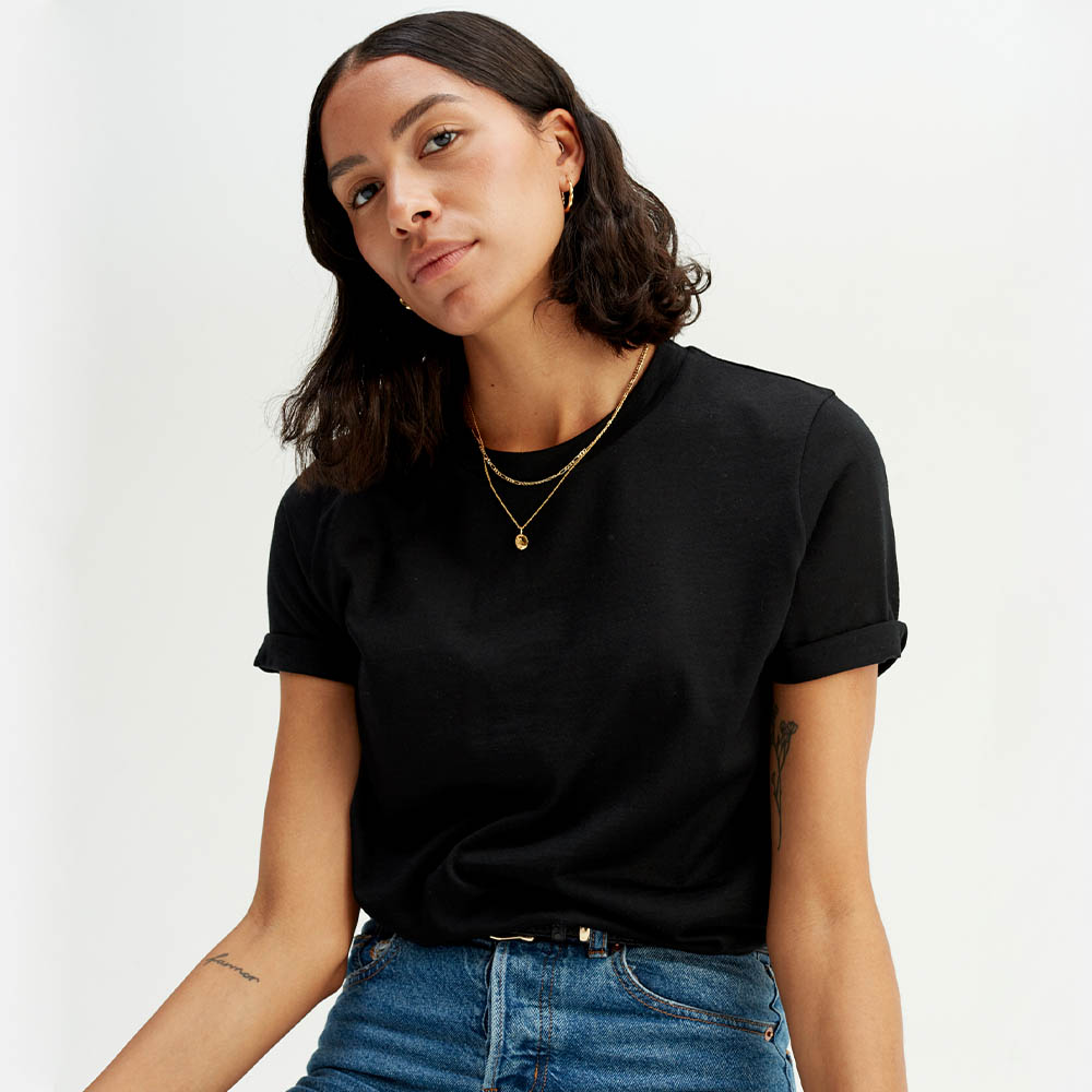 Wool Wide T-Shirt, Black, hi-res