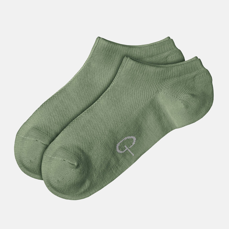 Ankelsokker i ull x2 41-45, Olive Melange, hi-res