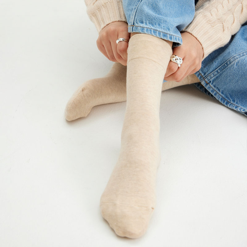 Strumpor Comfy Cotton i ekologisk bomull x2 37-40, Beige Mix, hi-res