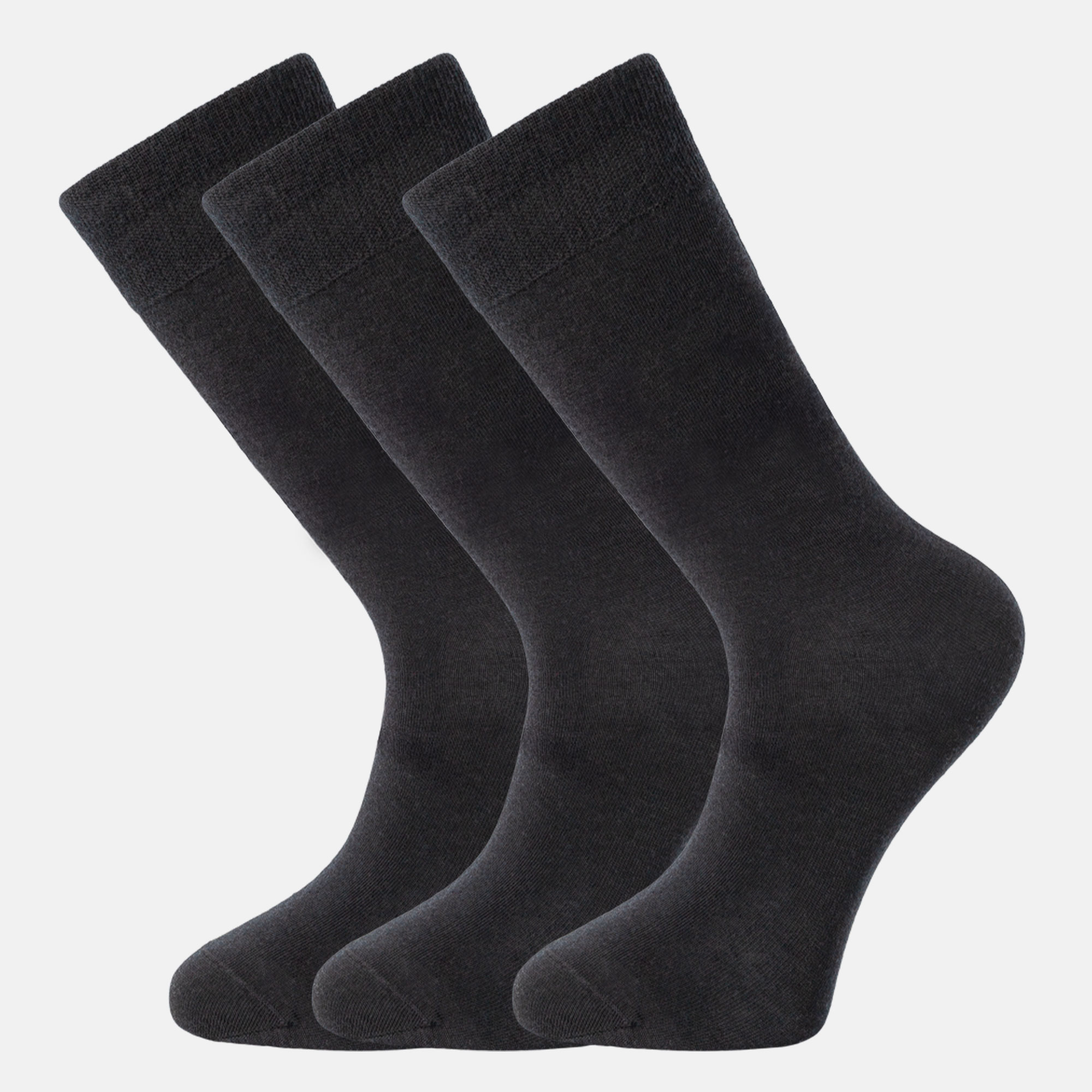 Tunna ullstrumpor 3-pack, 41-45, Black, hi-res