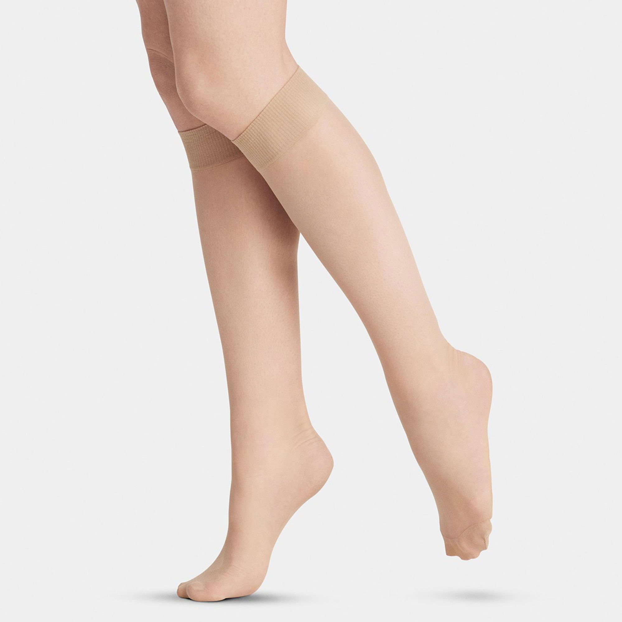 BASIC KNEE HIGHS 20 X2, TAN, hi-res